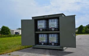 Tote locker for storing chemicals