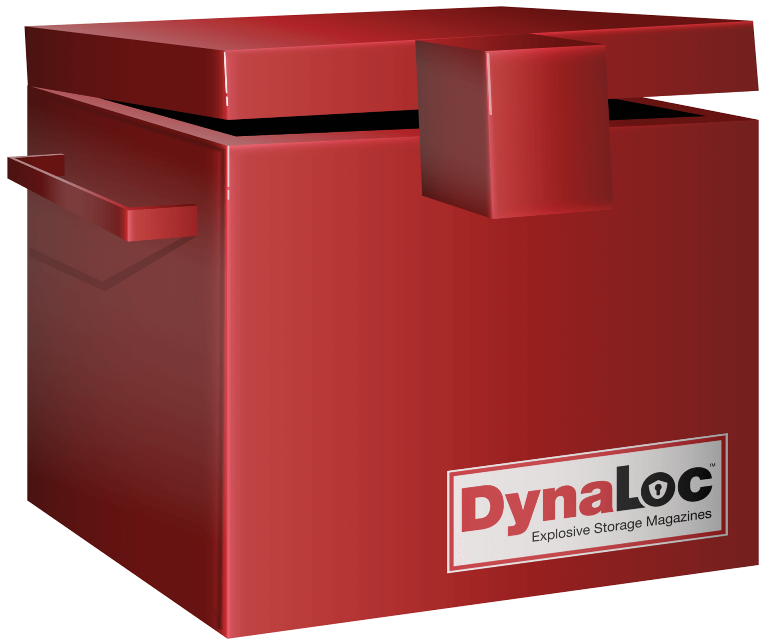 Rendering of an EL 481 indoor type 2 capbox with wheels and secure locking mechanism. DynaLoc brand from US Chemical Storage.