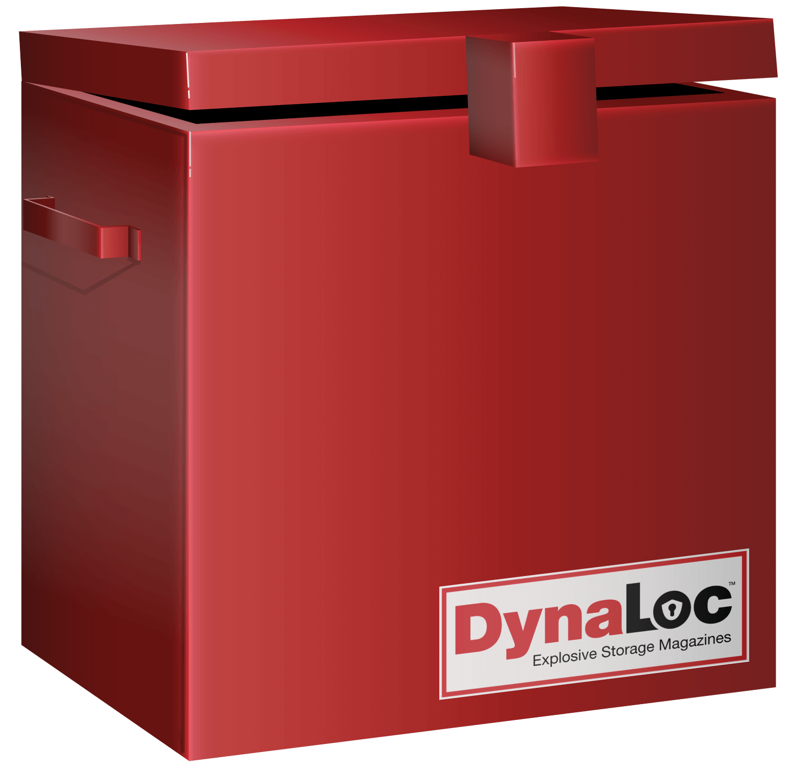 Rendering of an EL 486 indoor type 2 capbox with wheels and secure locking mechanism. DynaLoc brand from US Chemical Storage.